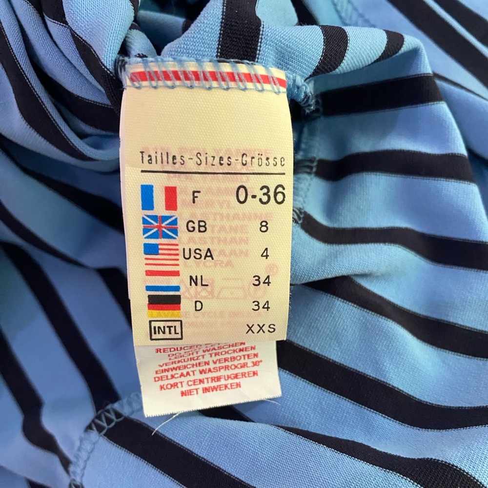 SAINT JAMES Oural Blue Stripe Anti-UV Stretch Turtleneck Shirt SZ 4 - Picture 4 of 8